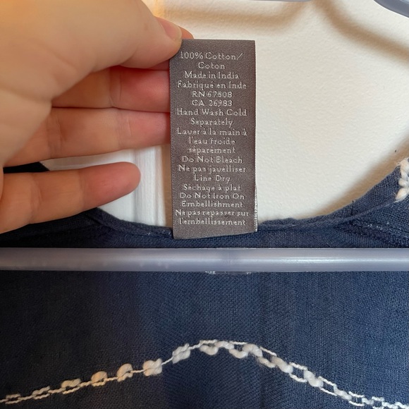 VINCE CAMUTO 100% Cotton Blue Stripes Kimono Sequins - Picture 4 of 6